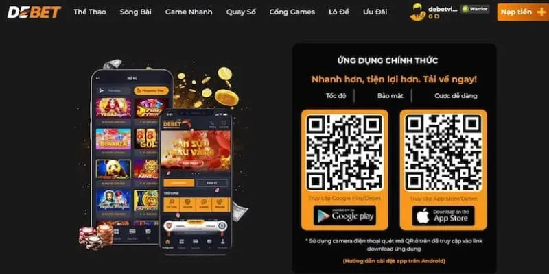 Tải app Debet